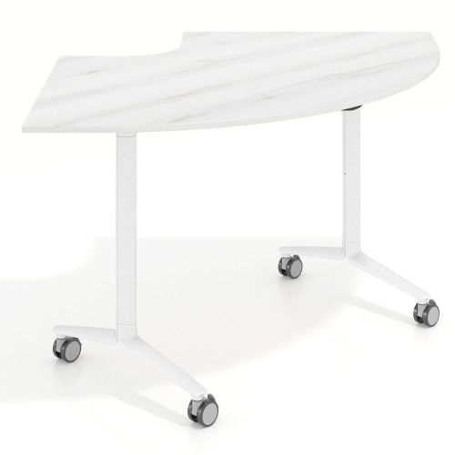 Mesa plegable pivot corner, estructura blanco, canto 16cm - ALBO, 155x93
