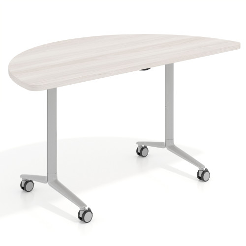 Mesa plegable pivot semicírculo estructura aluminio, canto 30cm - 150x75, CALIFORNIA