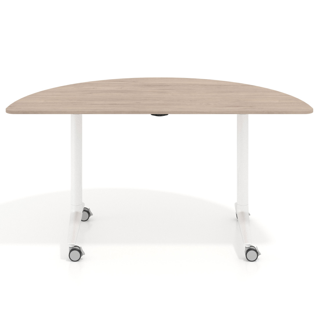 Mesa plegable pivot semicírculo estructura blanco, canto 16cm