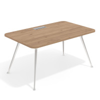 Mesa de dirección Tekno, patas de aluminio inyectado, estructura cromada - NATURALE, 160x100