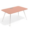 mesa de direccion 100x100 rosa talco tekno mesa con pasacables 1