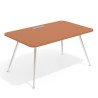 mesa de direccion 100x100 terracota tekno mesa con pasacables 1