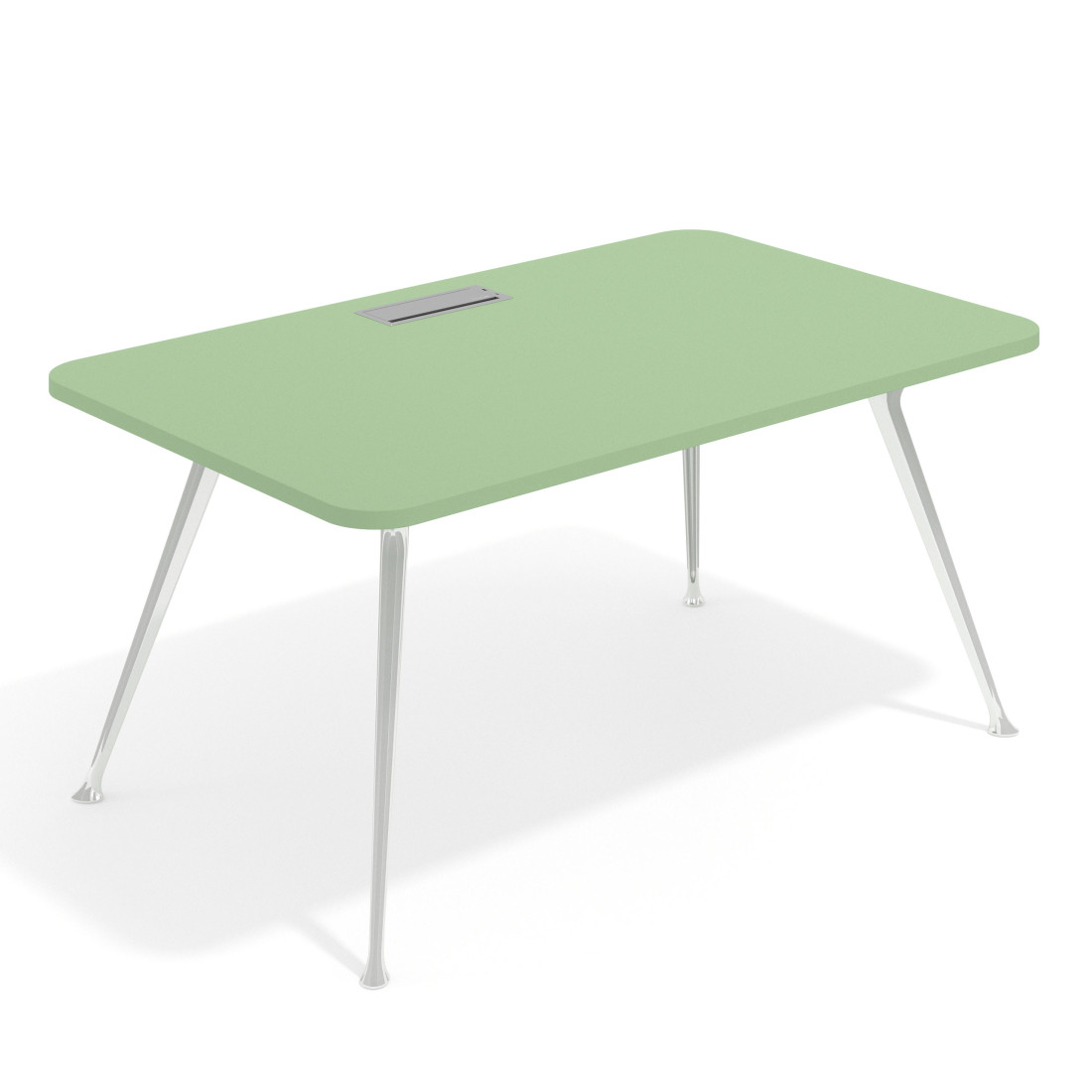 mesa de direccion 100x100 verde talco tekno mesa con pasacables 1
