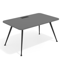 Mesa de dirección Tekno, patas de aluminio inyectado, estructura negra - GRIS TORMENTA, 140x100