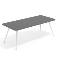 Mesa de oficina Tekno fondo 100, patas aluminio inyectado, estructura cromada - GRIS TORMENTA, 240x100