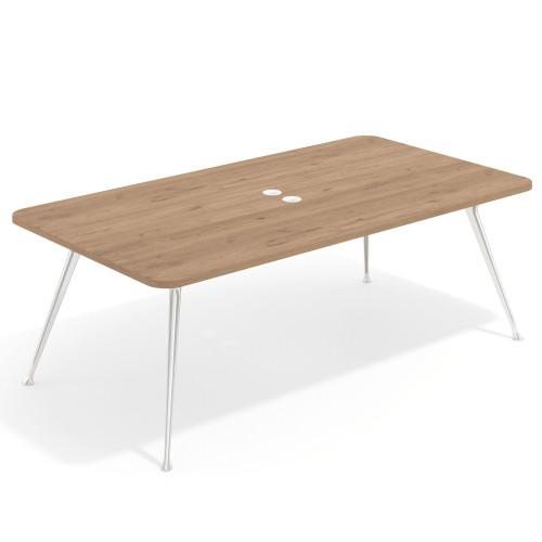 Mesa de reuniones Tekno gran formato, fondo 120, patas aluminio inyectado, estructura cromada - 220x120