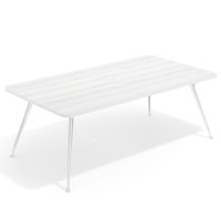 Mesa de reuniones Tekno gran formato, fondo 120, patas aluminio inyectado, estructura cromada - ALBO, 240x120