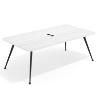 Mesa de reuniones Tekno gran formato, fondo 120, patas aluminio inyectado, estructura negra - ALBO, 240x120