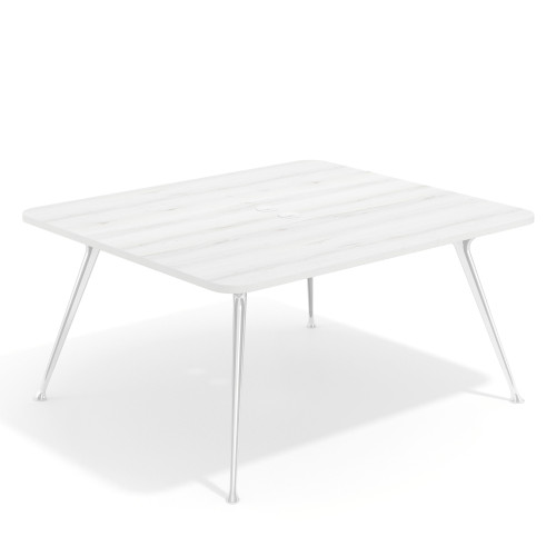 Mesa de reuniones Tekno fondo 140, patas aluminio inyectado, estructura cromada - 140x140