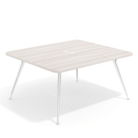 Mesa de reuniones Tekno fondo 140, patas aluminio inyectado, estructura cromada - CALIFORNIA, 140x140