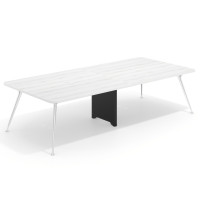 Mesa de reuniones Tekno gran formato, fondo 140, patas aluminio inyectado, estructura cromada - ALBO, 340x140