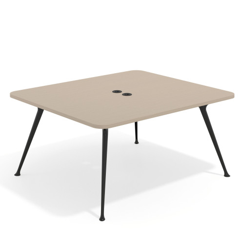 Mesa de reuniones Tekno fondo 140, patas aluminio inyectado, estructura negra - 140x140