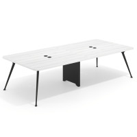 Mesa de reuniones Tekno gran formato, fondo 140, patas aluminio inyectado, estructura negra - ALBO, 340x140
