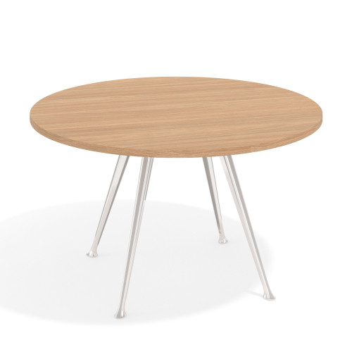 Mesa de juntas redonda, diametro 130, patas de aluminio, estructura cromada - SIROCO, 130cm