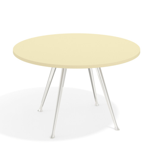 Mesa de juntas redonda, diametro 130, patas de aluminio, estructura cromada - SALVIA, 130cm