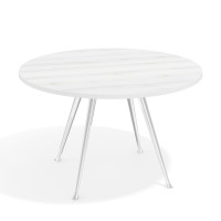 Mesa de juntas redonda, diametro 130, patas de aluminio, estructura cromada - ALBO, 130cm