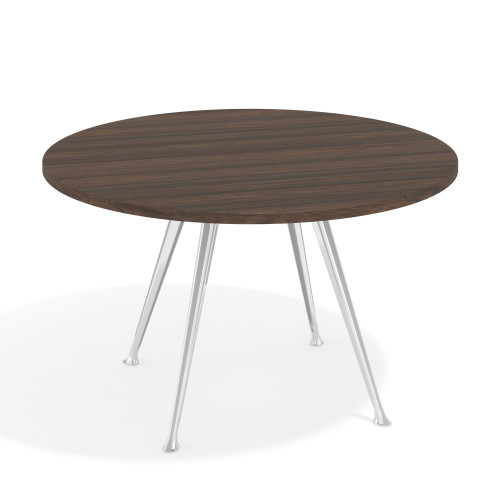 Mesa de juntas redonda, diametro 130, patas de aluminio, estructura cromada - MISTRAL, 130cm