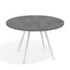 Mesa de juntas redonda, diametro 130, patas de aluminio, estructura cromada