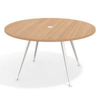 Mesa de juntas redonda, diametro 150, patas de aluminio, estructura cromada - SIROCO, 150cm