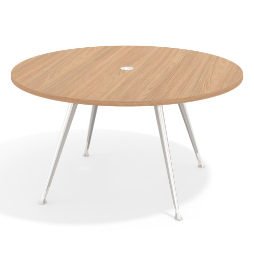 Mesa de juntas redonda, diametro 150, patas de aluminio, estructura cromada - 150cm