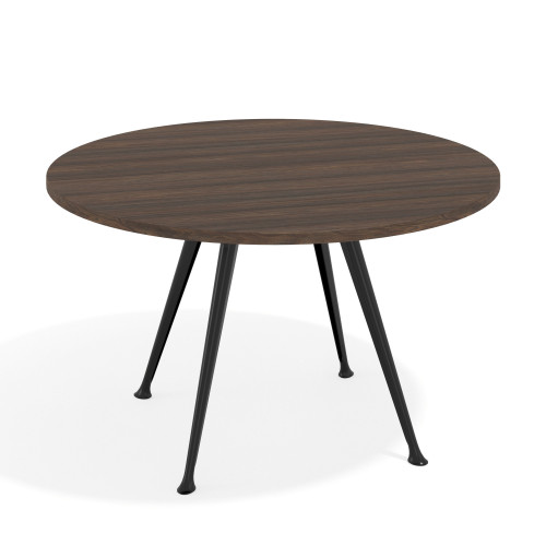 Mesa de juntas redonda, diametro 130, patas de aluminio, estructura negra - 130cm