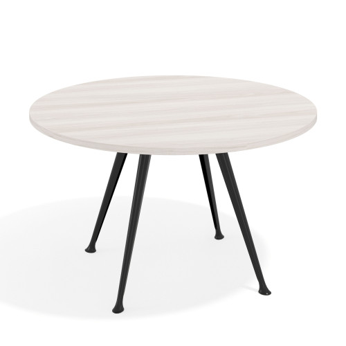 Mesa de juntas redonda, diametro 130, patas de aluminio, estructura negra - CALIFORNIA, 130cm