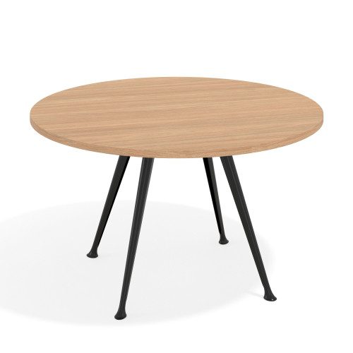 Mesa de juntas redonda, diametro 130, patas de aluminio, estructura negra - SIROCO, 130cm