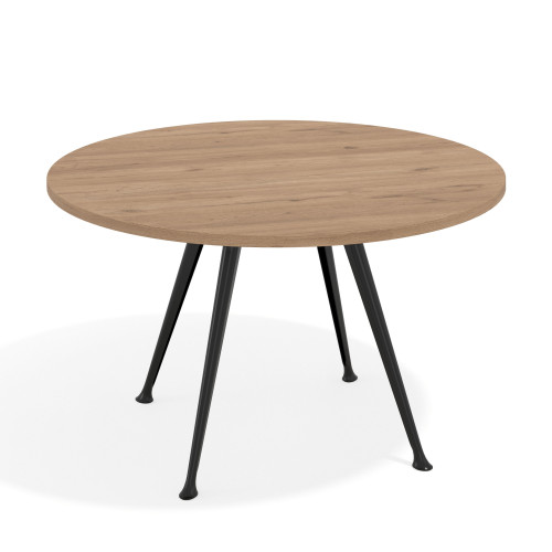 Mesa de juntas redonda, diametro 130, patas de aluminio, estructura negra - NATURALE, 130cm