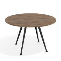 Mesa de juntas redonda, diametro 130, patas de aluminio, estructura negra - NOCE SABI, 130cm