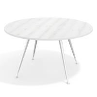 Mesa de juntas redonda, diametro 150, patas de aluminio, estructura cromada - ALBO, 150cm