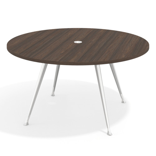 Mesa de juntas redonda, diametro 150, patas de aluminio, estructura cromada - MISTRAL, 150cm
