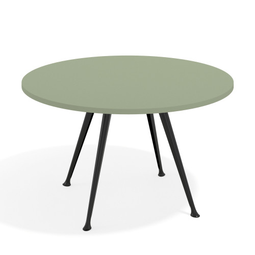 Mesa de juntas redonda, diametro 130, patas de aluminio, estructura negra - SAUCE, 130cm