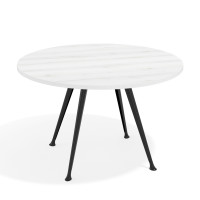 Mesa de juntas redonda, diametro 130, patas de aluminio, estructura negra - ALBO, 130cm
