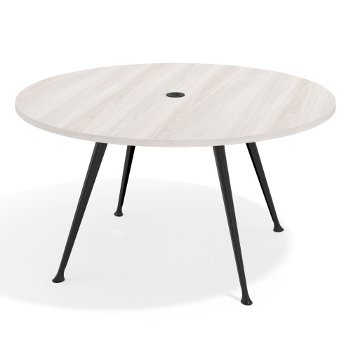 Mesa de juntas redonda, diametro 150, patas de aluminio, estructura negra - CALIFORNIA, 150cm