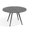 Mesa de juntas redonda, diametro 130, patas de aluminio, estructura negra