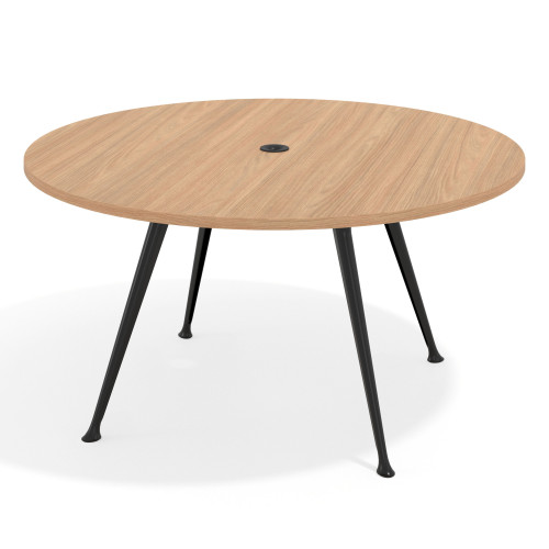Mesa de juntas redonda, diametro 150, patas de aluminio, estructura negra - SIROCO, 150cm