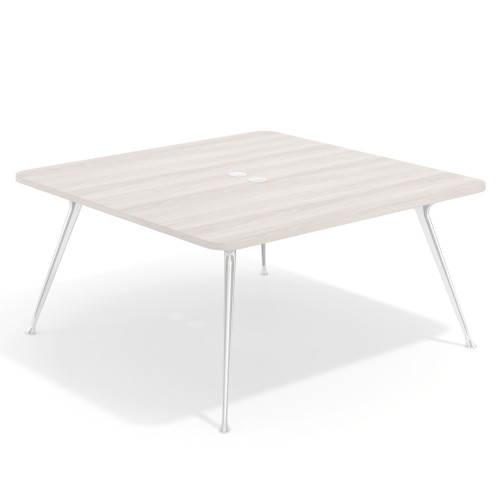 Mesa de reuniones Tekno, fondo 160, patas aluminio inyectado, estructura cromada - 160X160