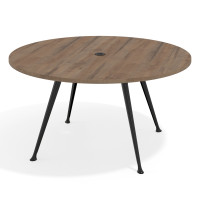 Mesa de juntas redonda, diametro 150, patas de aluminio, estructura negra - NOCE SABI, 150cm
