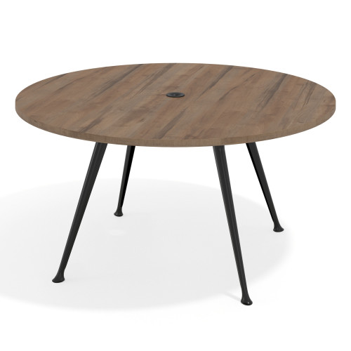 Mesa de juntas redonda, diametro 150, patas de aluminio, estructura negra - NOCE SABI, 150cm
