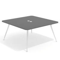 Mesa de reuniones Tekno, fondo 160, patas aluminio inyectado, estructura cromada - GRIS TORMENTA, 160X160