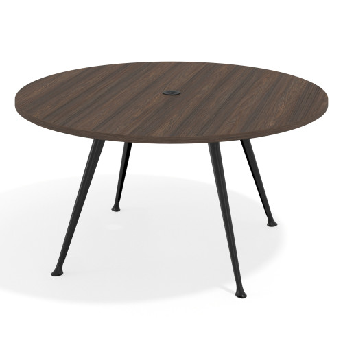 Mesa de juntas redonda, diametro 150, patas de aluminio, estructura negra - MISTRAL, 150cm