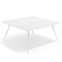 Mesa de reuniones Tekno, fondo 160, patas aluminio inyectado, estructura cromada - ALBO, 160X160