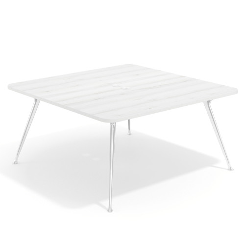 Mesa de reuniones Tekno, fondo 160, patas aluminio inyectado, estructura cromada - ALBO, 160X160
