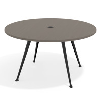Mesa de juntas redonda, diametro 150, patas de aluminio, estructura negra - NOCE SABI, 150cm Second image