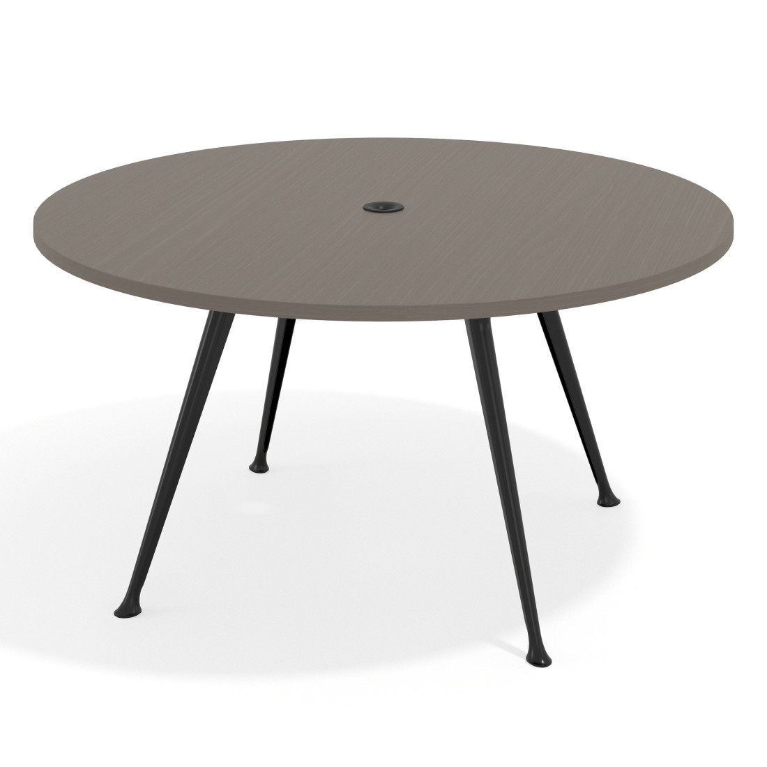 Mesa de juntas redonda, diametro 150, patas de aluminio, estructura negra