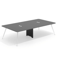 Mesa de reuniones Tekno gran formato, fondo 160, patas aluminio inyectado, estructura cromada - GRIS TORMENTA, 340x160