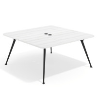 Mesa de reuniones Tekno, fondo 160, patas aluminio inyectado, estructura negra - ALBO, 160X160