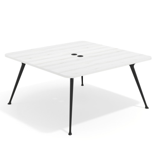 Mesa de reuniones Tekno, fondo 160, patas aluminio inyectado, estructura negra - ALBO, 160X160