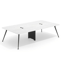 Mesa de reuniones Tekno gran formato, fondo 160, patas aluminio inyectado, estructura negra - ALBO, 340x160