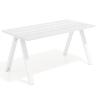 Mesa de oficina UvePro fondo 80cm, estructura blanca con patas de metal - ALBO, 120X80